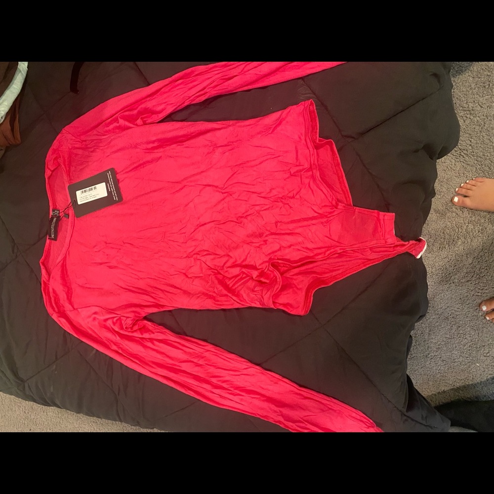 Pink long sleeve bodysuit